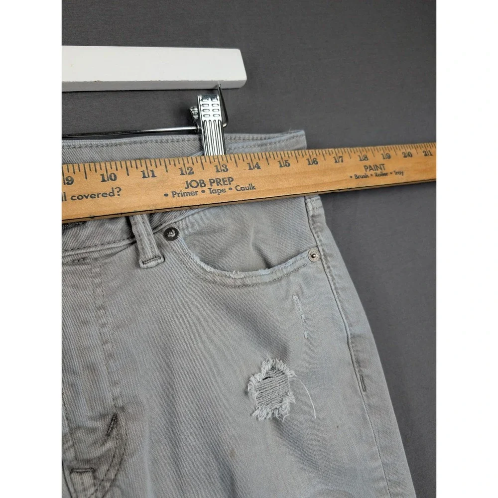 American Eagle Airflex+ Slim Distressed Gray Jeans 31x32‎ Heavy Ripped Stretch